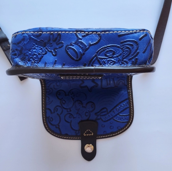 Dooney & Bourke x Disney Sketch Embossed Leather Crossbody Handbag Blue/Brown - Picture 15 of 16